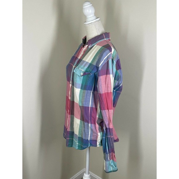 J CREW SLIM MENS BUTTON DOWN PLAID PINK SHIRT SIZE MEDIUM - Picture 3 of 6